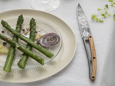 6 Deejo steak knives, Olive wood / Razzouk