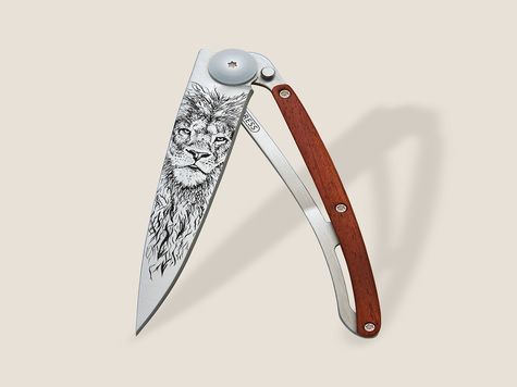 Deejo 37g, Coral wood / Lion - 37 GR (Standard) - POCKET KNIVES